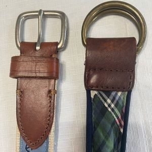 2 J Crew belts- anchor size 36, plaid size 42